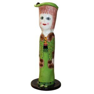 Handcrafted Susan Paley By Ganz Melinda Ceramic Vase Melinda’s Mink Trimmed Jack